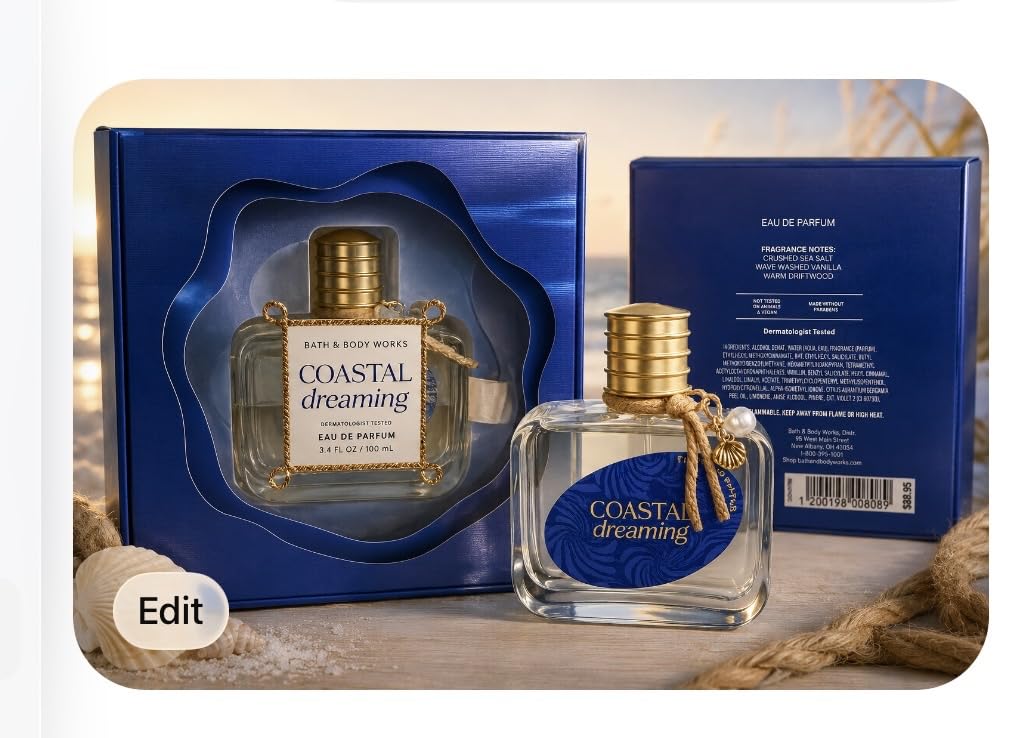 Bath & Body Works Coastal Dreaming Eau De Parfum - Sea Salt Vanilla Driftwood Perfume Beauty & Personal Care Bath & Body Works