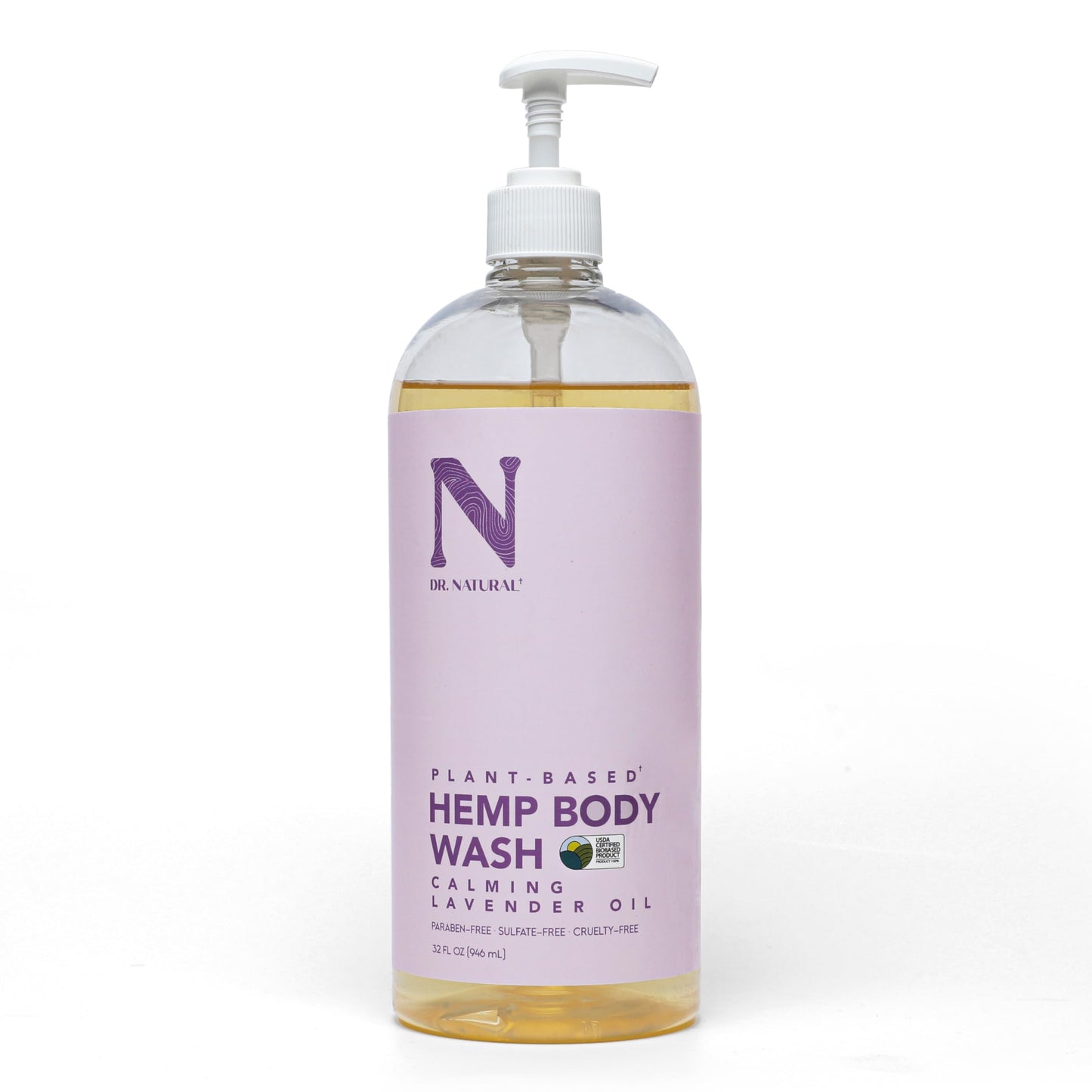 Dr. Natural Hemp Body Wash - Natural for Sensitive Skin - Moisturizing - Anti-Aging and Acne Reduction - Calming Lavender - 32 oz Beauty & Personal Care Dr. Natural