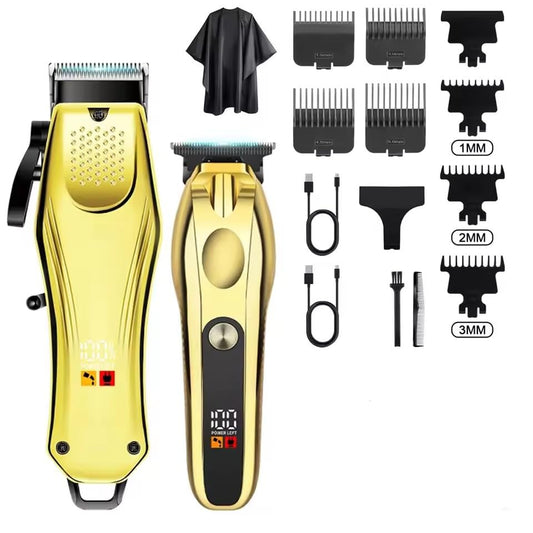 Professional Hair Clippers Set for Men,Electric Cordless Trimmer with LED Digital Display and 7 Guide Combs, Barber-Grade Cutting Machine Stainless Beauty and Personal Care QDKVTNDJZ