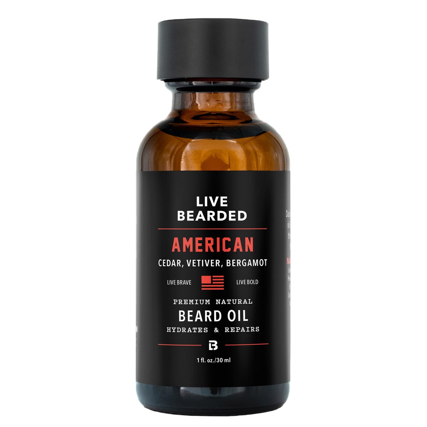 Live Bearded Beard Oil, 1 fl oz - Premium All-Natural Jojoba - Made in the USA - Hair and Skin Care for Men with Dry, Flaky Patches | American Scent Beauty & Personal Care Live Bearded
