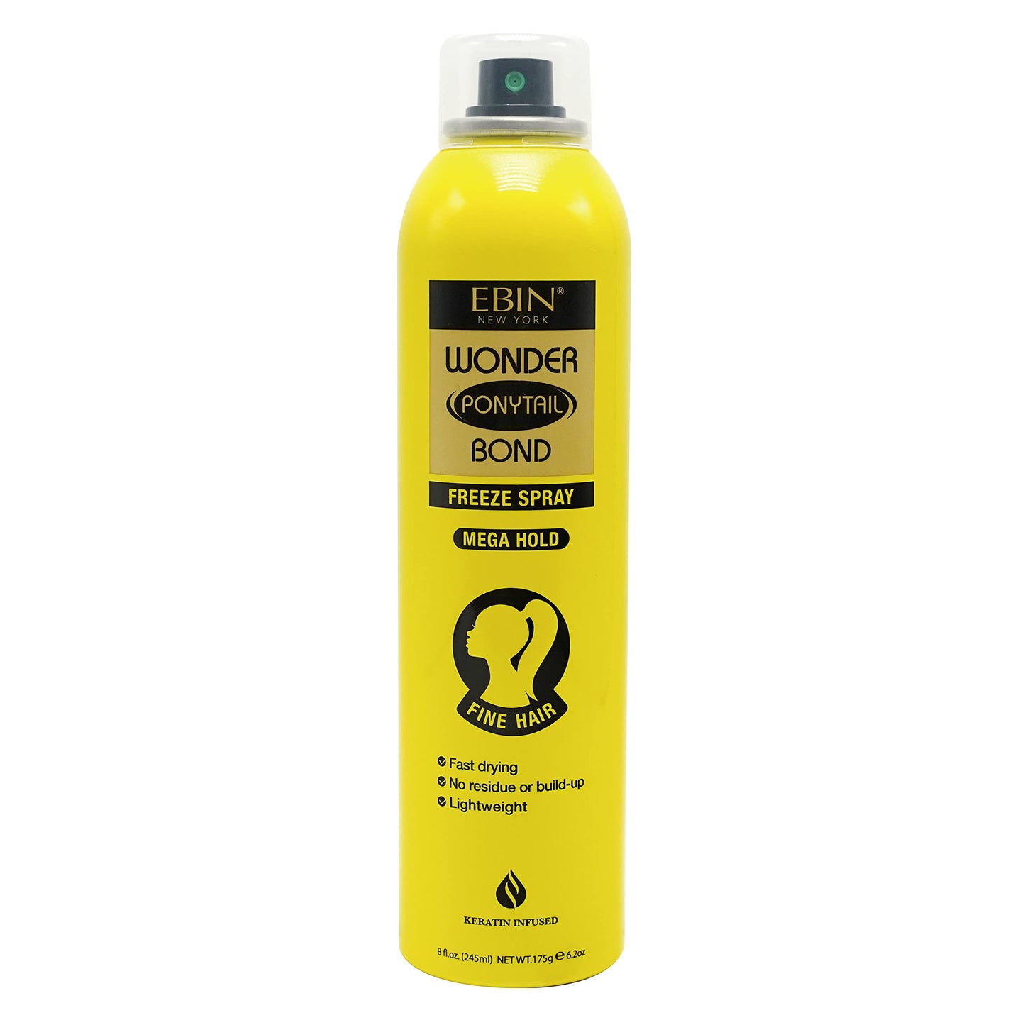 EBIN NEW YORK Wonder Ponytail Bond Freeze Spray Extra Mega Hold - Fine Hair 8oz/ 245ml | Long Lasting Hold, 24-Hour Frizz Control, Shine Enhancing Beauty & Personal Care EBIN NEW YORK