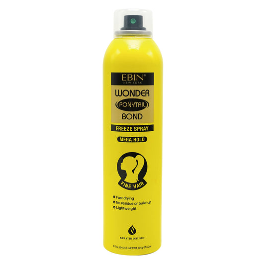 EBIN NEW YORK Wonder Ponytail Bond Freeze Spray Extra Mega Hold - Fine Hair 8oz/ 245ml | Long Lasting Hold, 24-Hour Frizz Control, Shine Enhancing Beauty & Personal Care EBIN NEW YORK