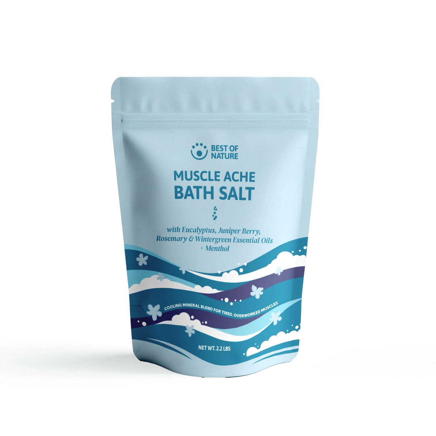 Best of Nature Muscle Ache Epsom Salt Bath Soak with Eucalyptus, Rosemary, Wintergreen & Menthol, Mineral-Rich Bath Salts, Resealable Bag, 2.2 lb Beauty and Personal Care Best of Nature