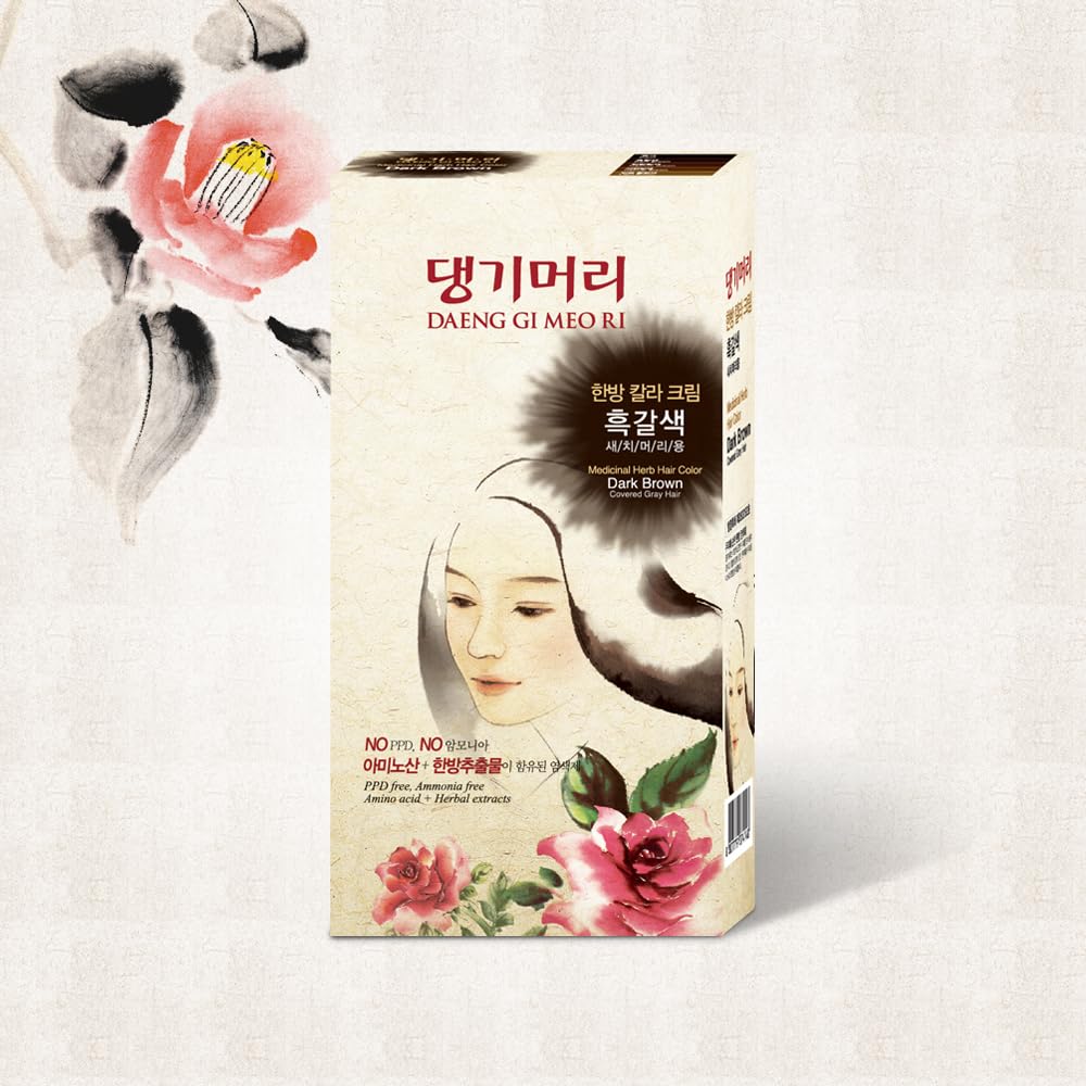 Daeng Gi Meo Ri - Korean Herbal Hair Dye Color Cream [Dark Brown] (3 PACK) - PPD-Free Gray Coverage, Hair Protection, High-Keratin Formula, 5 Oz Beauty & Personal Care Daeng Gi Meo Ri
