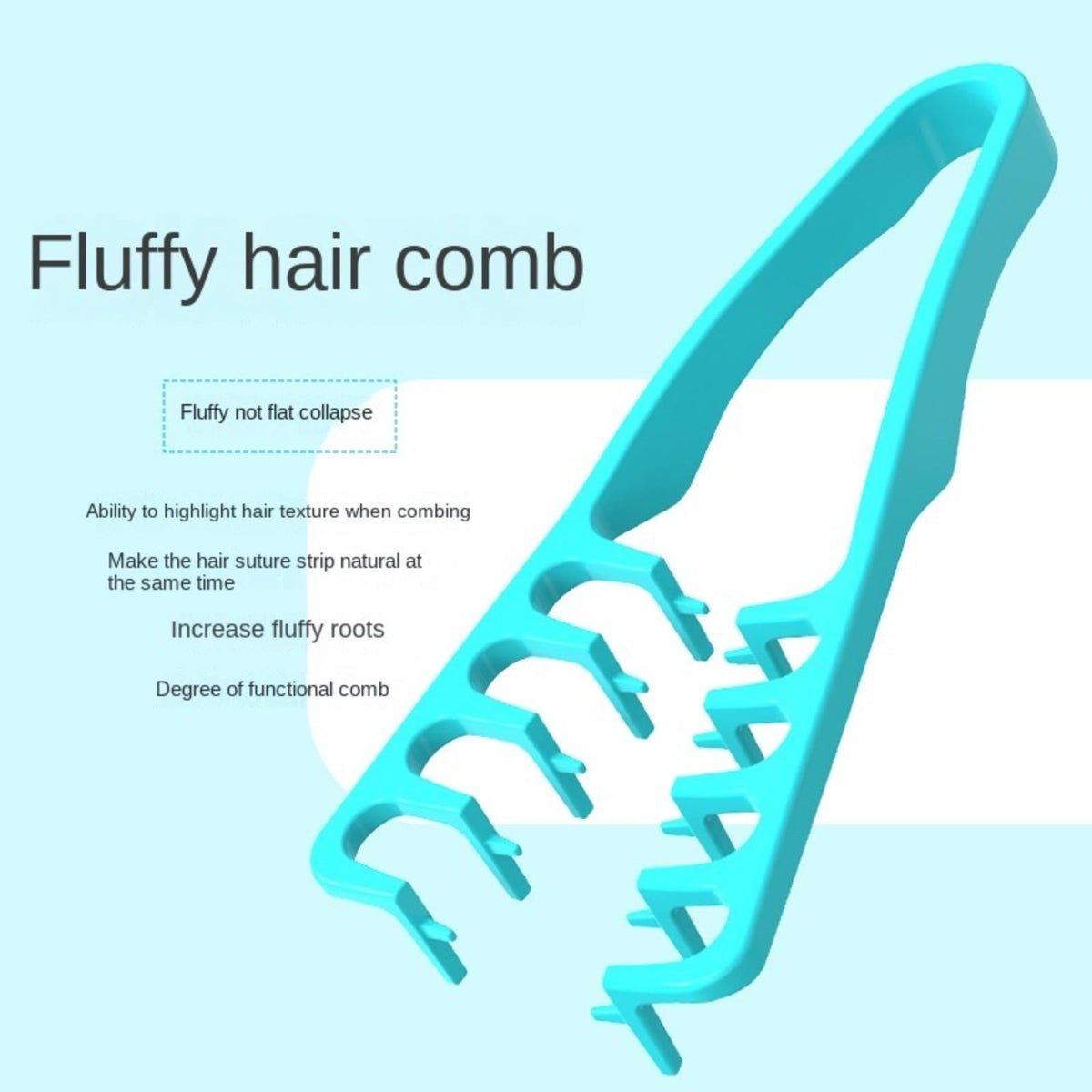 Fluffy texture styling comb with fluffy hair roots for boys, hair seams covering bangs, hair comb
