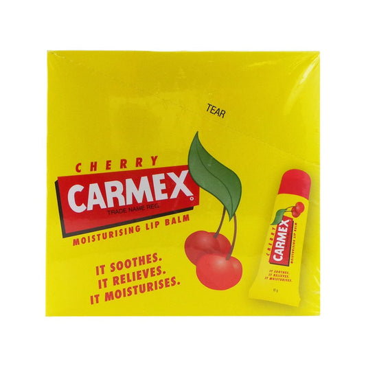 Carmex Cherry Flavored Lip Balm SPF 15 Tube .35 Ounces 12/Box Beauty and Personal Care Carmex