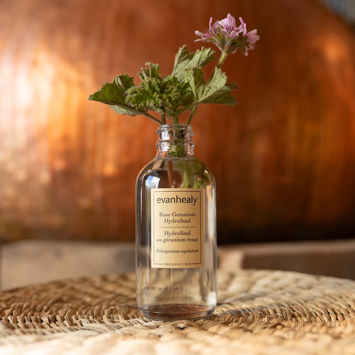 evanhealy Rose Geranium HydroSoul - Copper Distilled Hydrosol - Gentle, Astringent Organic Facial Tonic - Balancing Face Toner for Dry, Oily Beauty and Personal Care evanhealy