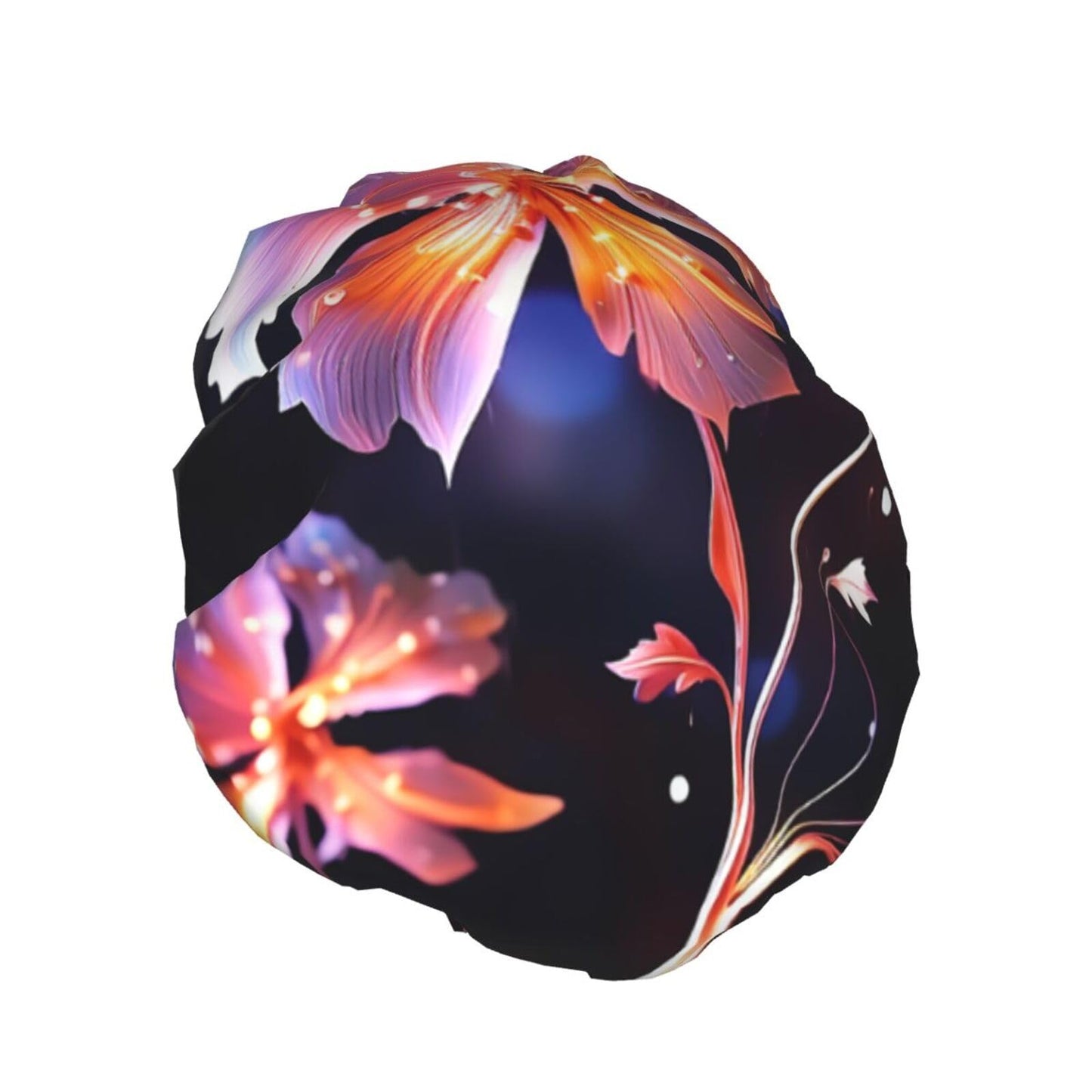 Cool Decorative Flowers Shower Cap For Women Reusable Double Layers Bathing Bath Cap Hair Caps Waterproof Elastic Band Ladies Spa Salon Shower Hat Beauty and Personal Care GDSHJKLW