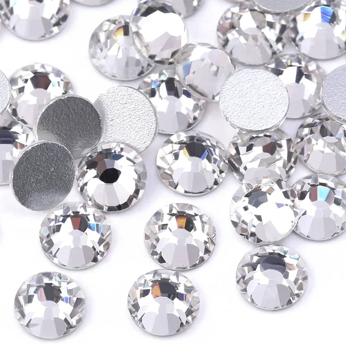 qiipii 400pcs SS30 Crystal White Nail Flatback Rhinestones Bulk Nail Art 6.1mm Round Glass Gems Beads Stones Diamonds for Eye Makeup Nail Decoration Beauty & Personal Care qiipii
