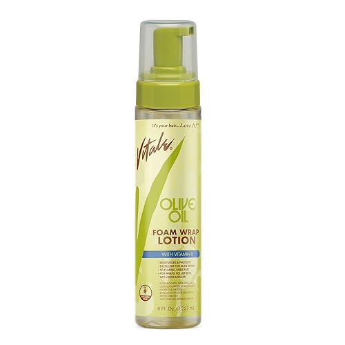 VITALE Olive Oil Foam Wrap Hair Lotion, 8 fl oz - Flake-Free Anti-Breakage Styling - for Men & Women - Safe for Color Treated Scalp - Moisturize Beauty & Personal Care VITALE