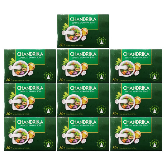 Chandrika Soap Ayurvedic Herbal And Vegetable Oil Soap - 2.64 Oz - Case Of 10 Beauty & Personal Care Chandrika
