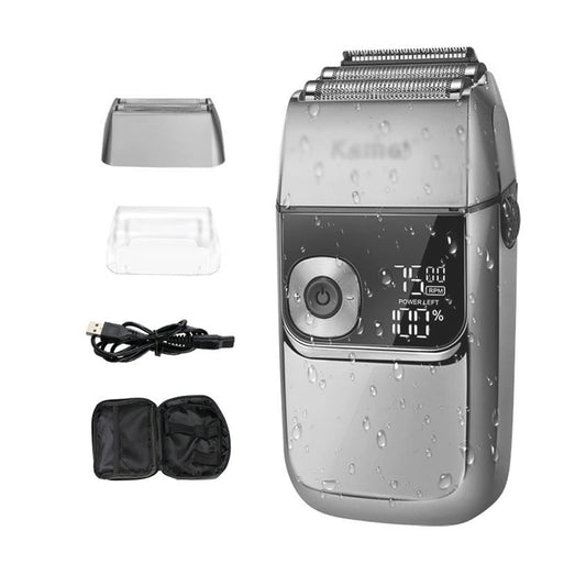 YMGSCC Electric Foil Shavers for Men All Metal 2 in 1 Trimmer LED Waterproof Shaving Machine 3-Speed Adjustable(E) Beauty and Personal Care YMGSCC