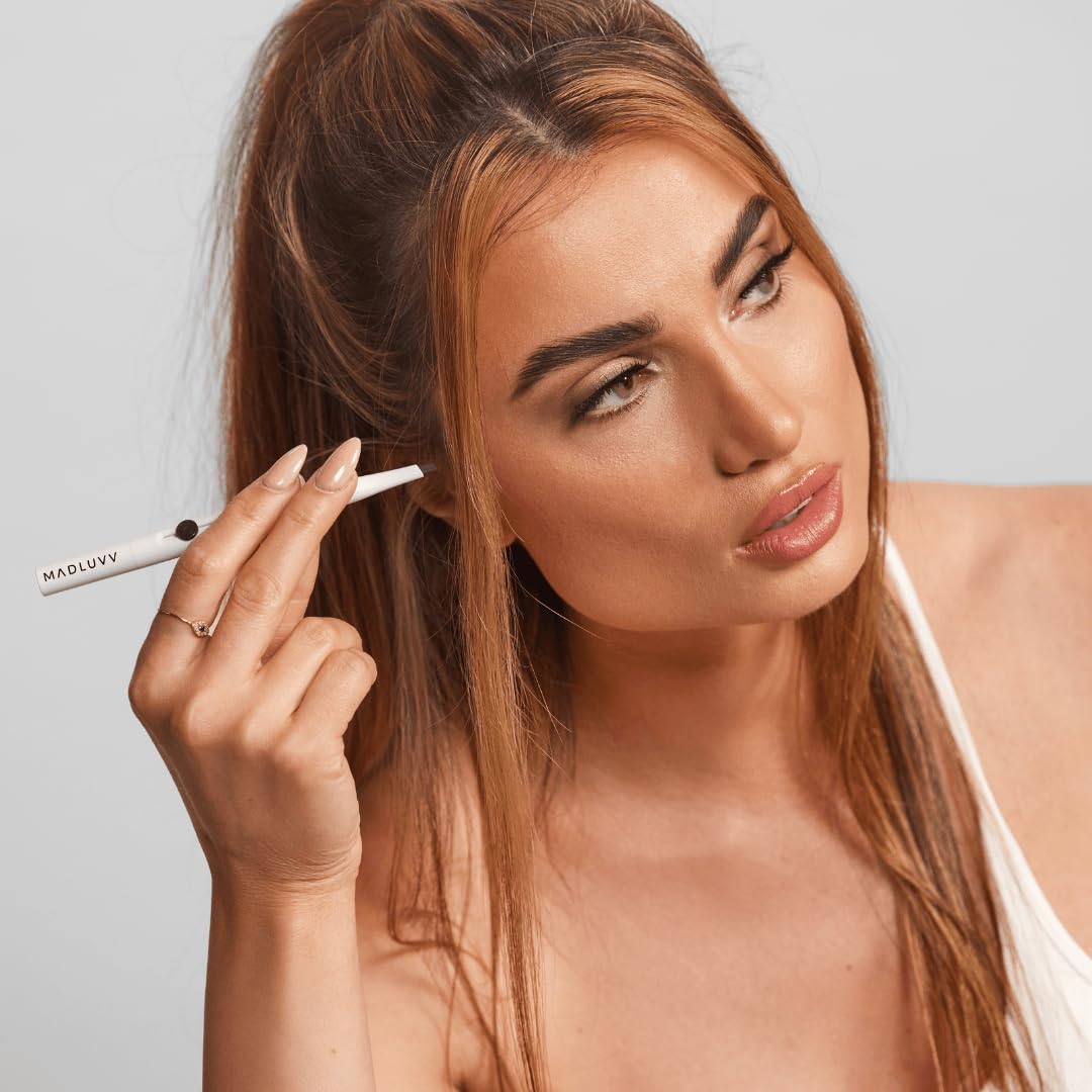 MADLUVV Exacto Brow Pencil for Flawless, Long Lasting, Realistic Brows with Dual-Ended Design Featuring Retractable Blade Tip for Precise Hair Like Beauty & Personal Care MADLUVV