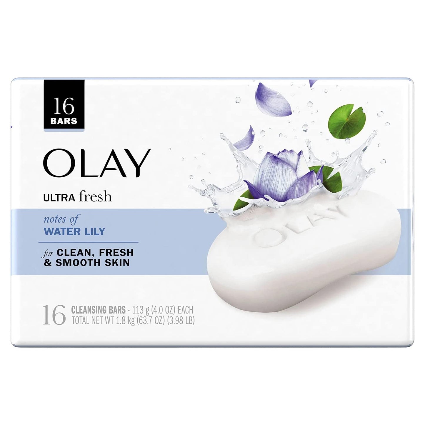 Olay Ultra Fresh Cleansing Bar Soap, Water Lily, 4 Ounce (Pack of 16) Beauty & Personal Care Olay