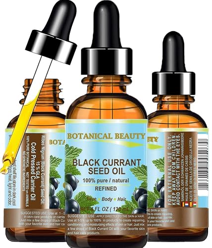 Botanical Beauty BLACK CURRANT SEED OIL. 100% Pure Natural Undiluted Refined Cold Pressed Carrier Oil for Skin, Hair, Lip and Nail Care (4 Fl Oz) Beauty & Personal Care Botanical Beauty