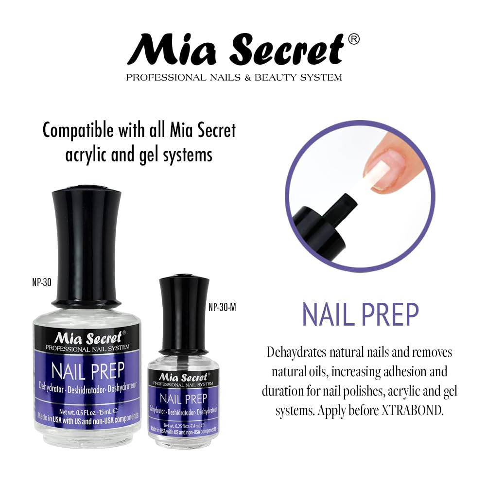 Mia Secret Nail Prep 0.5oz (NP-30) & Xtrabond Primer 0.5 oz (PR100) Beauty & Personal Care Mia Secret Crislan