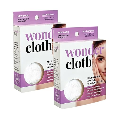 Wonder Cloth (Pack of 2) - All Natural Make-Up Remover Cloth, Removes Makeup Instantly with Just Water, Cleanses and Exfoliates, Machine Washable Beauty & Personal Care Wonder