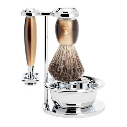 MÜHLE VIVO 4-piece Pure Badger Modern Safety Razor Luxury Wet Shaving Set - Perfect for Every Day Use, Barbershop Quality Close Smooth Shave Beauty and Personal Care MÜHLE