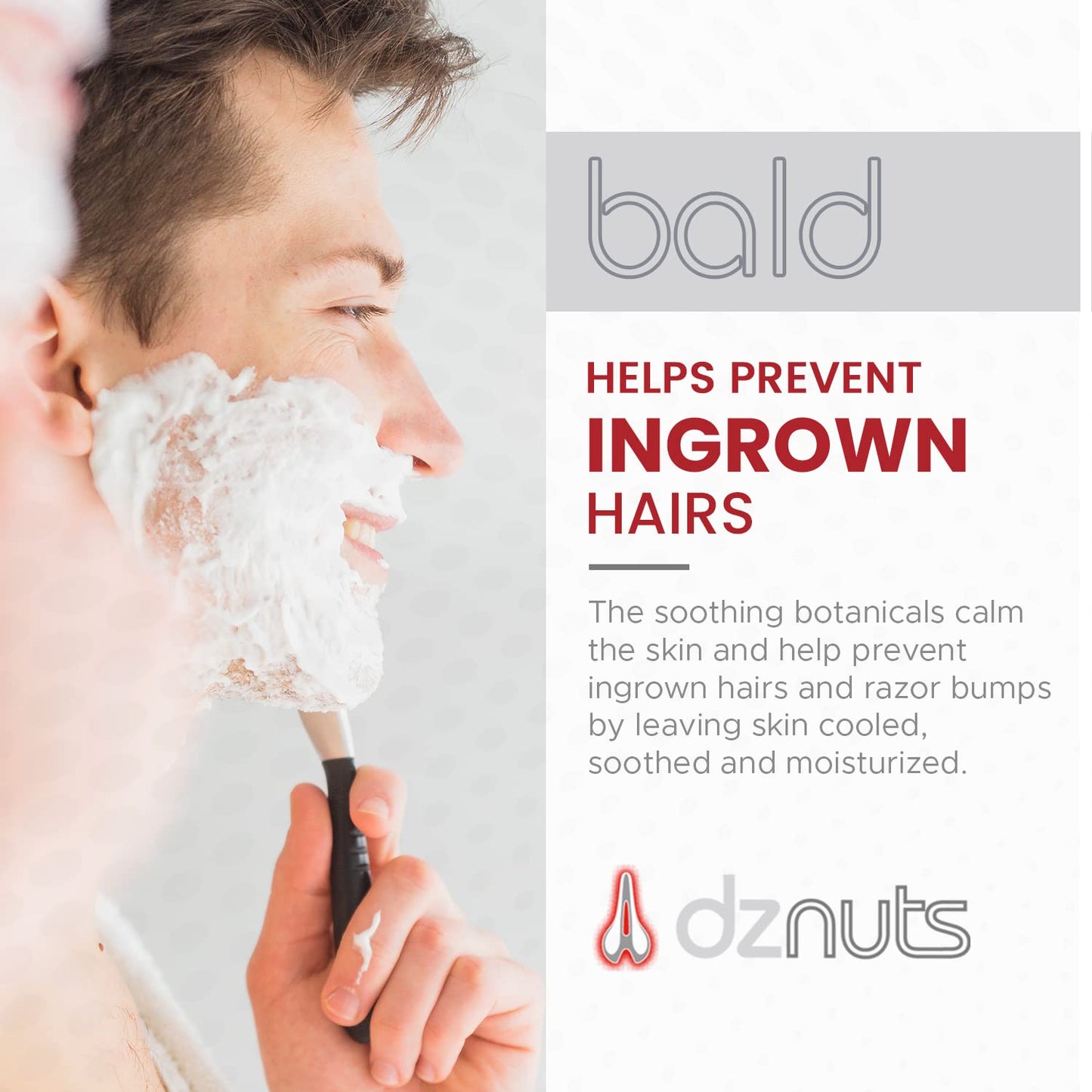 dznuts - Bald Super Smooth Shaving Cream - Prevents Razor Burns, Ingrown Hairs, Cooled and Moisturized Skin - 6.7 fl. oz, 3 Pack Beauty and Personal Care dznuts