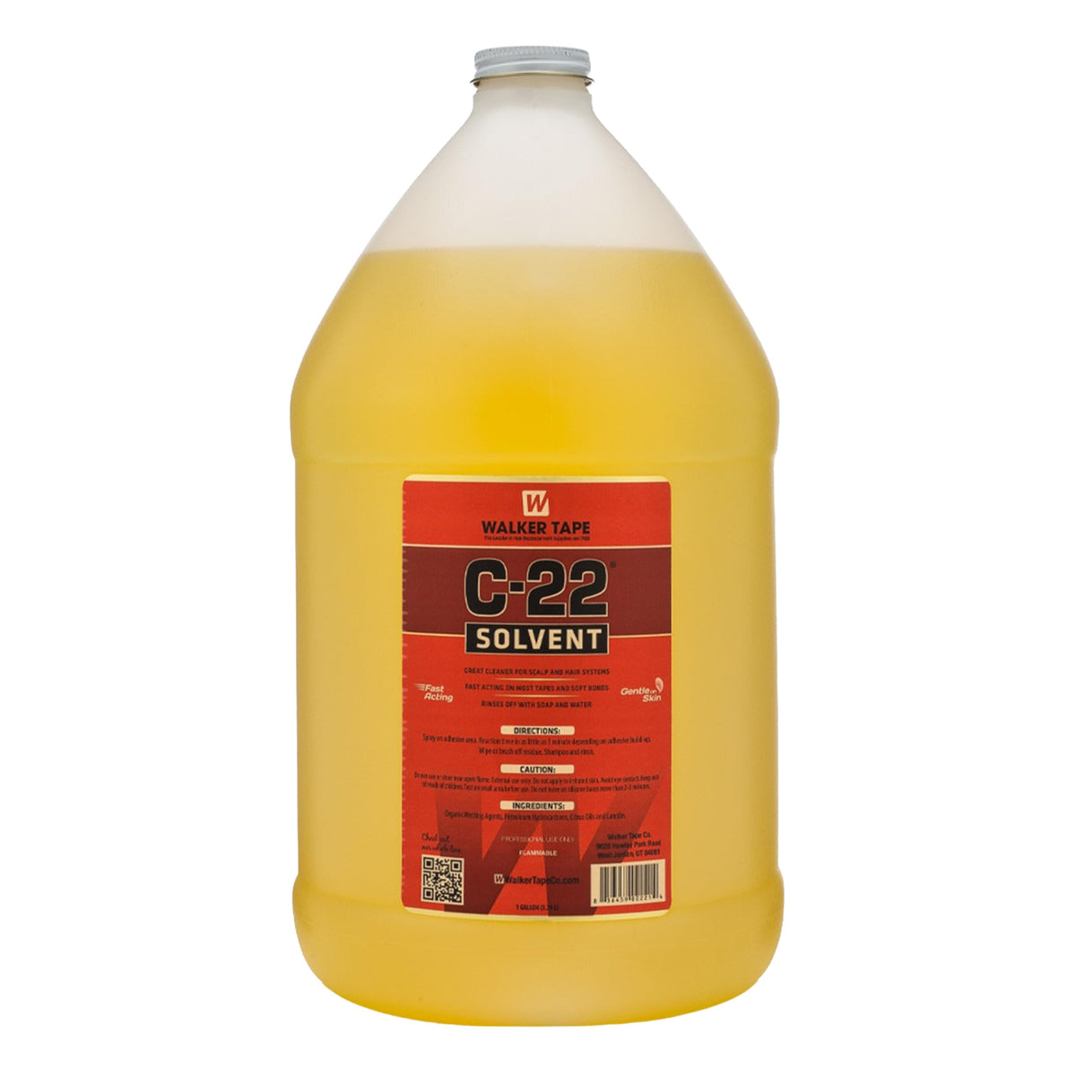 Walker Tape C-22 Solvent Gallon 128 oz, Fast-Acting Adhesive Remover for Wig Tape, Lace Systems, and Tape in Hair Extensions Human Hair, Oil-Based