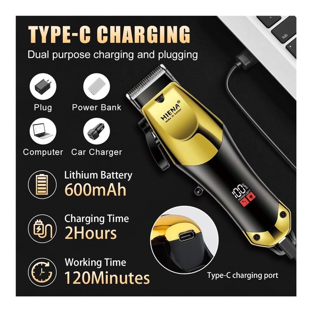 Razors HIENA Professional Barber Trim Three-Piece Set, USB Charging, Small and Lightweight for Home, Family or Travel Easy to Carry Beauty and Personal Care EWKYLSEM