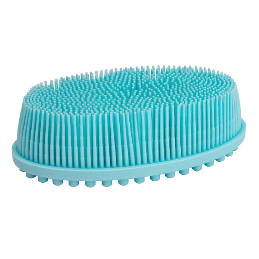 DNC Exfoliating Silicone Body Scrubber Shower Bath Body Brush loofah Easy to Clean, Lathers Well, Eco Friendly, Long Lasting (Blue Beauty & Personal Care DNC