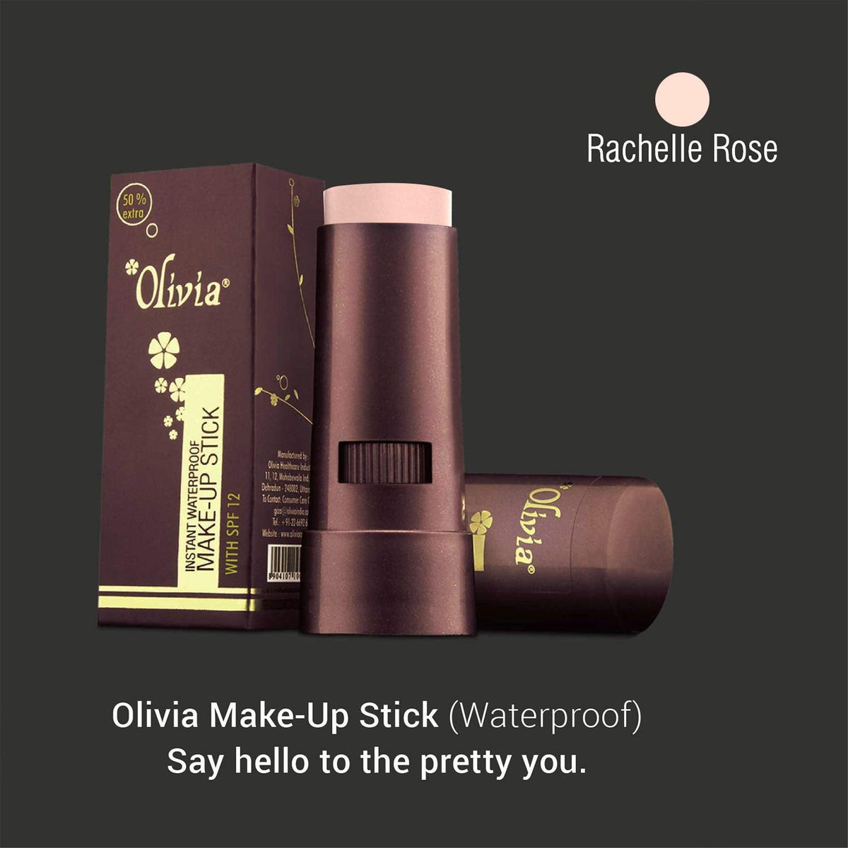 Olivia Instant Waterproof Makeup Stick Concealer Rachelle Rose 15g Shade No.2 (SPF 12) Beauty & Personal Care Olivia