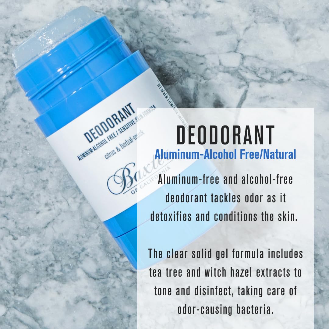 Baxter of California Aluminum and Alcohol Free Deodorant, Protects from Deodorant Stains, Detoxifies and Conditions Sensitive Skin, Clear Stick Beauty and Personal Care Baxter of California
