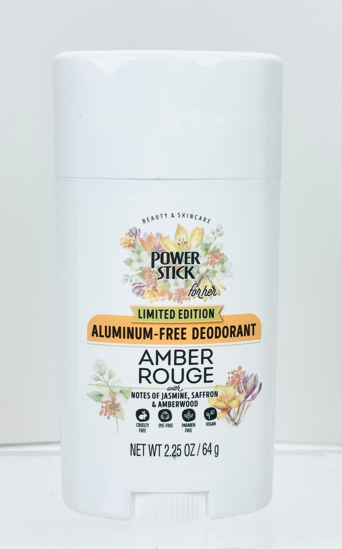 Power Stick for Her Aluminum-Free Deodorant, Amber Rouge, with Notes of Jasmine, Saffron & Amberwood, 2.25 oz Beauty and Personal Care Power Stick