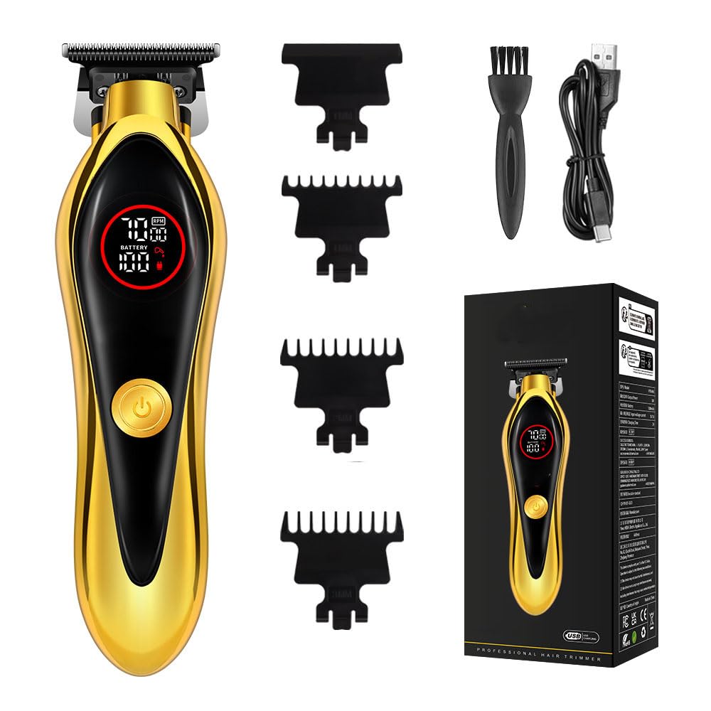 Professional Hair Clippers for Men, Cordless Hair/Beard Trimmers Kit with LED Display. Powerful Motor, Electric Haircut Grooming Ideal for House Beauty and Personal Care QDKVTNDJZ