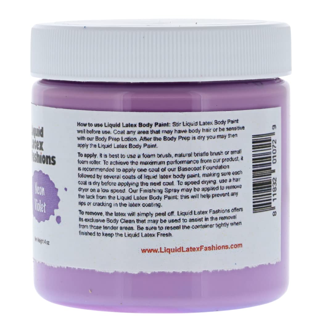 Liquid Latex Fashions- Ammonia Free Neon Violet Makeup Effects Body Costume Creation Paint for Adults and Kids, Ideal for Art and Cosplay, Easy Beauty & Personal Care Liquid Latex Fashions