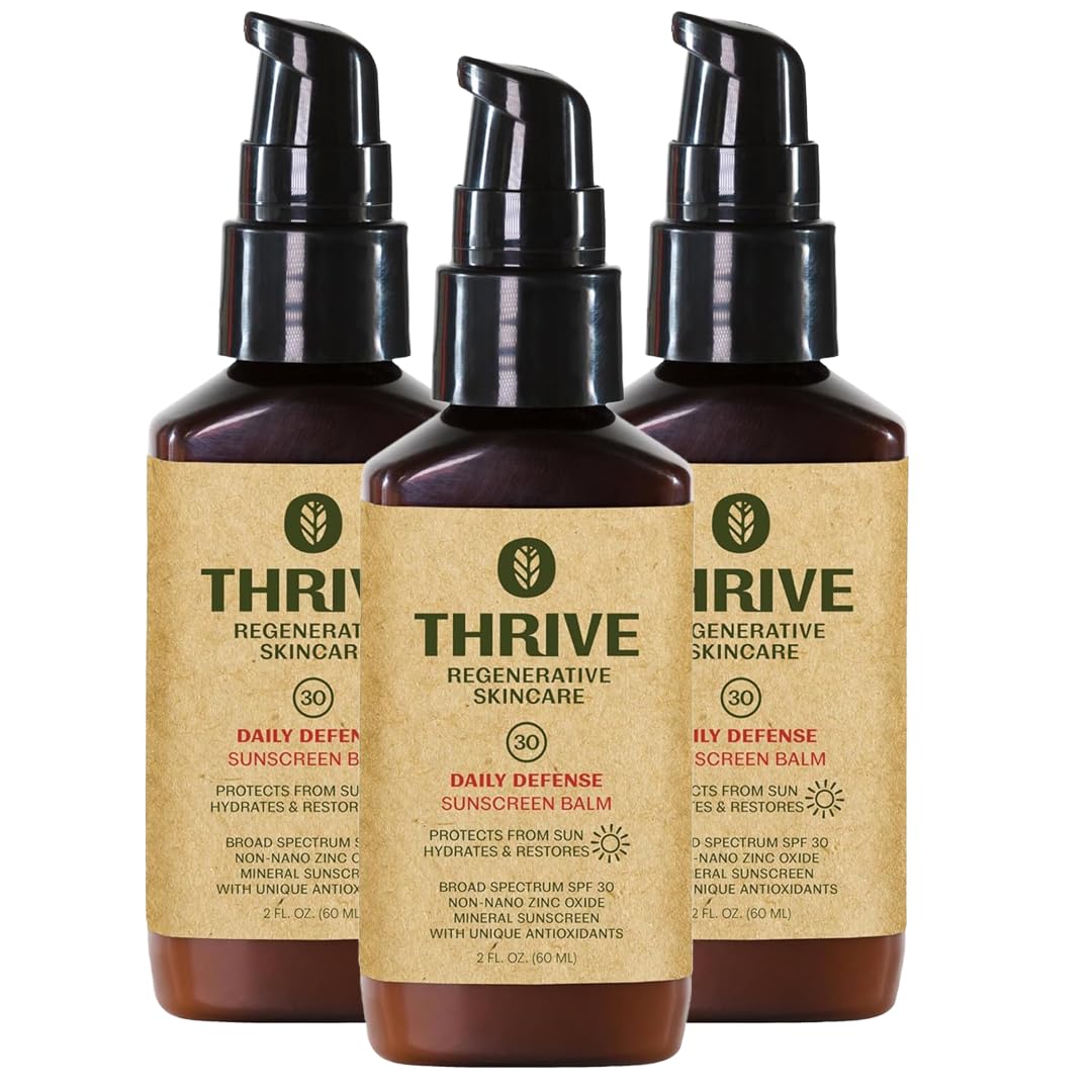 Thrive Natural Care Moisturizing Mineral Face Sunscreen SPF 30, 2 Ounces, Lightweight Moisturizer Broad-Spectrum Natural Face Sunblock with Clear Zinc Beauty & Personal Care Thrive Natural Care