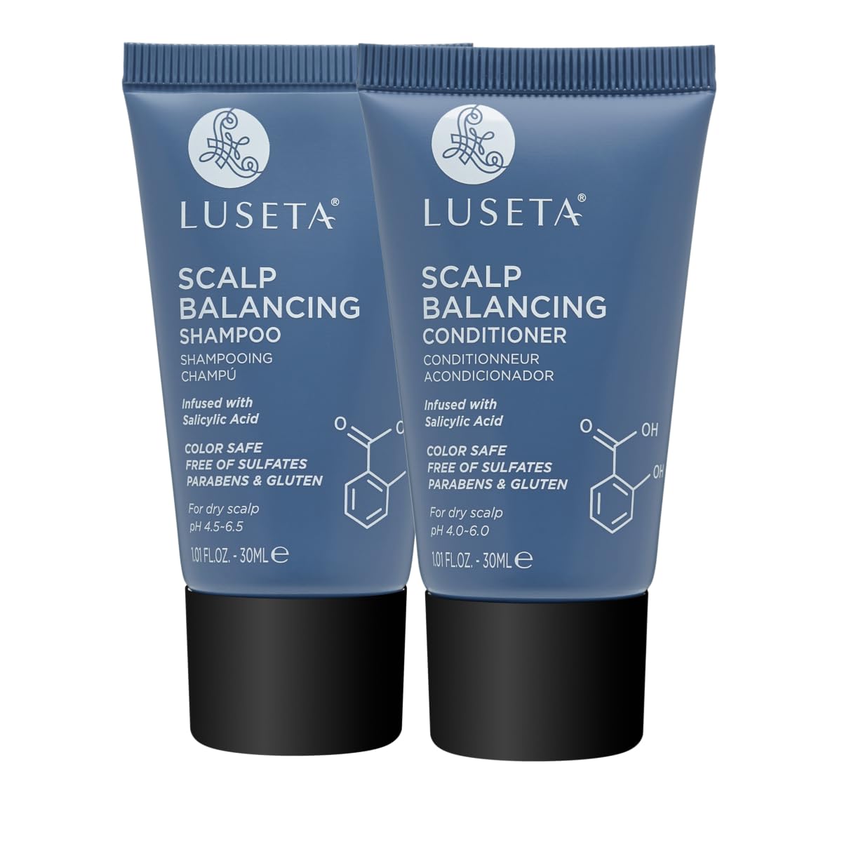 Luseta Scalp-Balancing Travel Size Shampoo and Conditioner Set for Women, Salicylic Acid Travel Shampoo and Conditioner, Anti-Dandruff Shampoo Beauty & Personal Care LUSETA