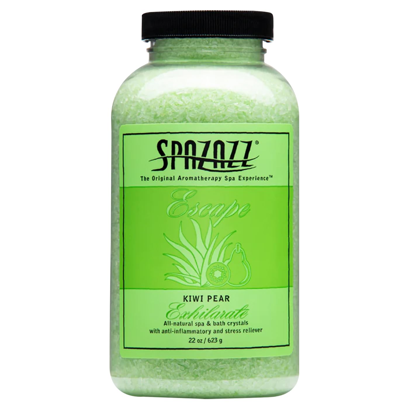 Spazzaz Hot Tub & Spa Bath Salt Aromatherapy Crystals. 22 oz Kiwi Pear Crystals and Bath Salts - Oil-Free & Safe for All Spas Beauty and Personal Care Spazazz