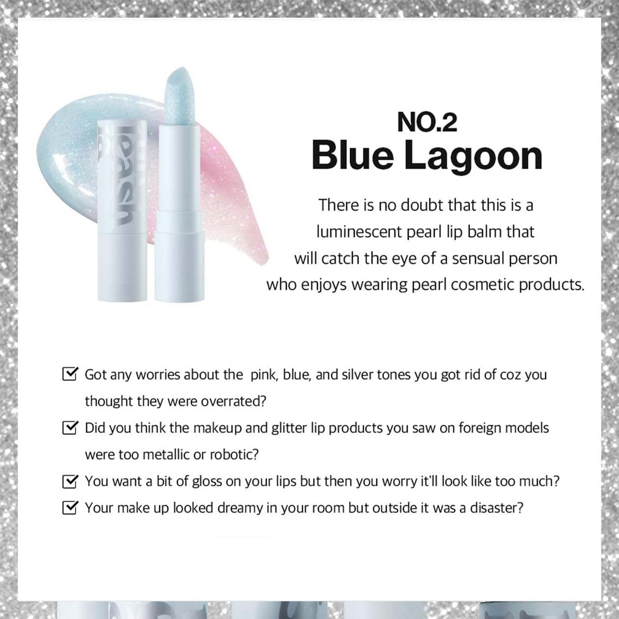 [UNLEASHIA] Glacier Vegan Lip Balm (NO.2 BLUE LAGOON) Beauty and Personal Care UNLEASHIA