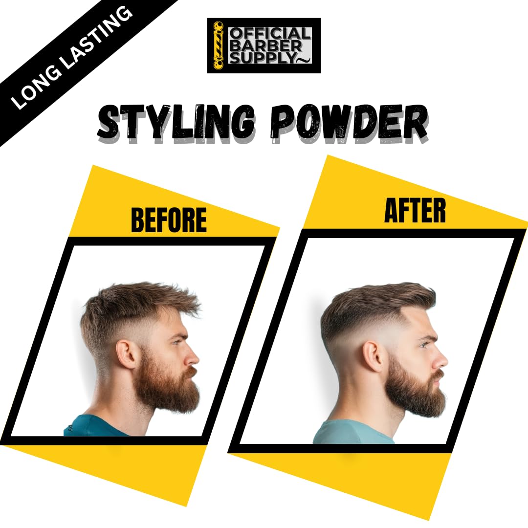 OFFICIAL BARBER SUPPLY Styling Powder for Men - Volumizing, Texturizing, & High Hold Hair Powder - Matte Finish, Lightweight, Easy to Apply, No Greasy Beauty & Personal Care OFFICIAL BARBER SUPPLY