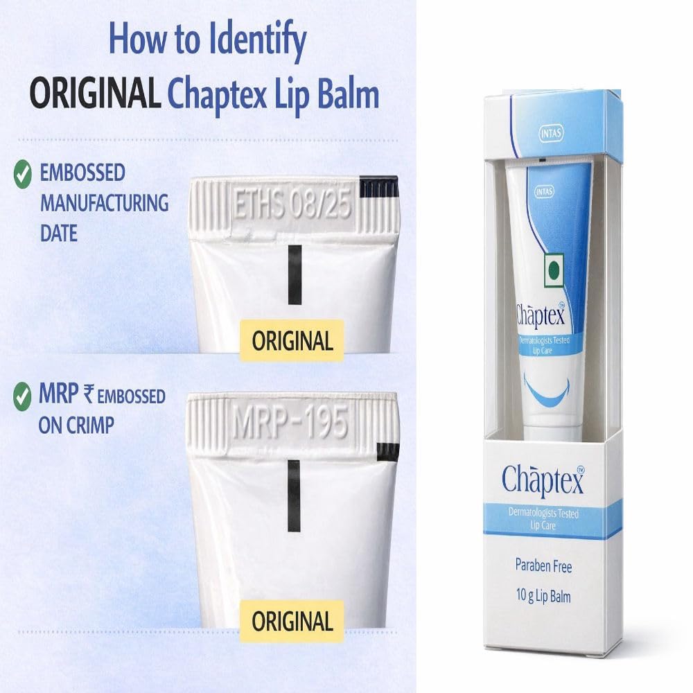 Chaptex Lip Balm SPF 15 10g - Paraben Free Moisturizing Lip Care - Dermatologist Tested - UV Protection for Dry, Chapped Lips - Pack of 2 Beauty and Personal Care Chaptex