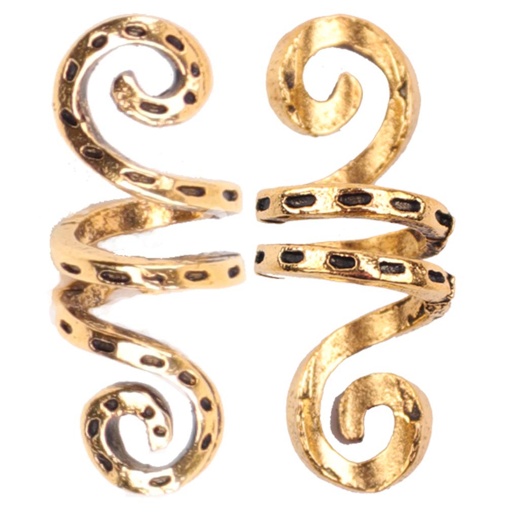 Hair Tube Beads Dreadlocks Beads Hair Spiral Hair Braiding Jewelry Hair Decoration Accessories Braid For Hair 40 Pieces,gold and silver Beauty & Personal Care N\A