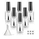 Agidea Empty Nail Polish Bottles with Brush Cap, 15ml Empty Glass Refillable Nail Polish Bottles with Mixing Agitator Balls & Funnels, Pack of 6 Beauty & Personal Care Agidea