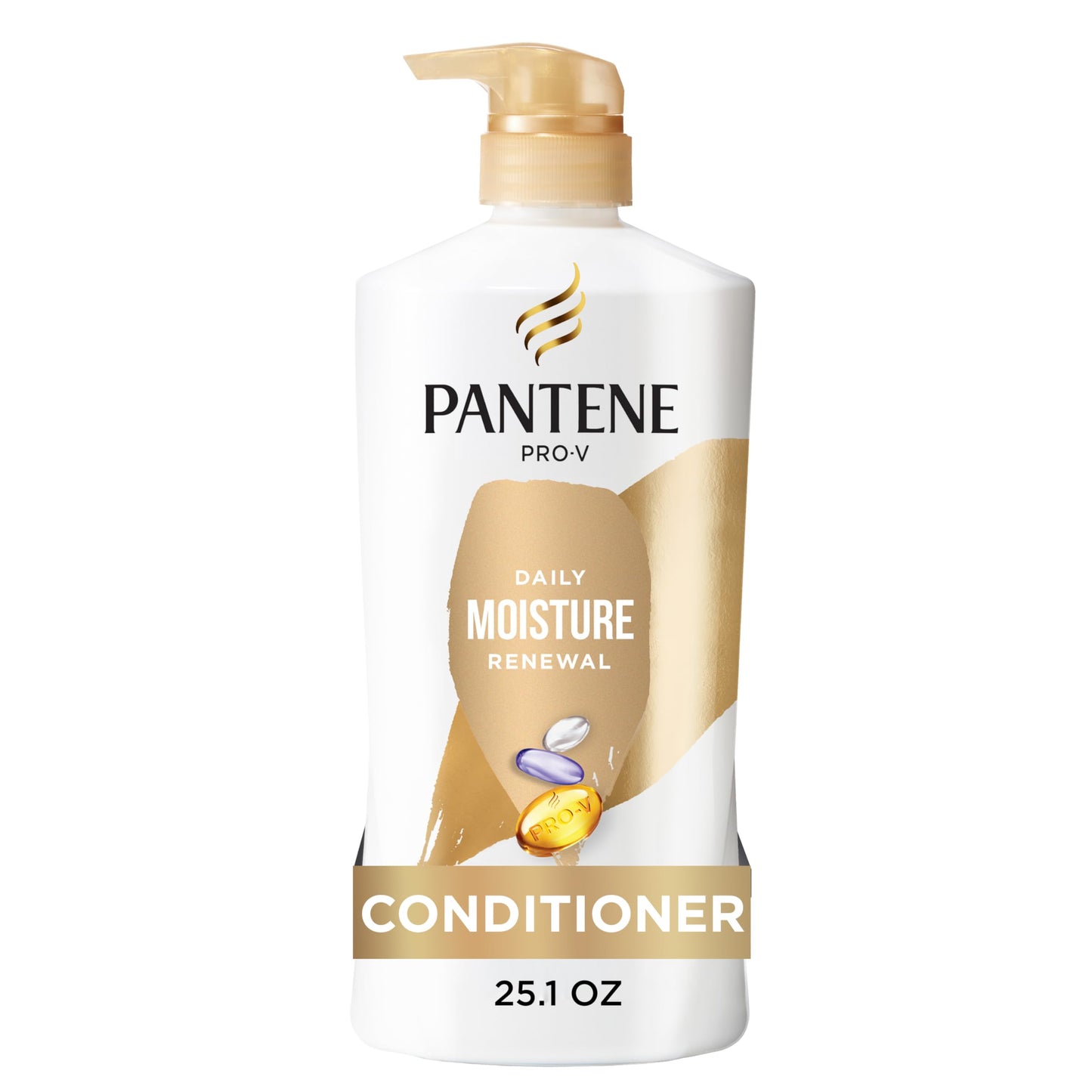 Pantene Conditioner, Daily Moisture Renewal - Pro-V Nutrients for Dry, Color-Treated, Straight to Curly Hair, 72 Hour Hydration & Softness, Paraben Beauty and Personal Care Pantene