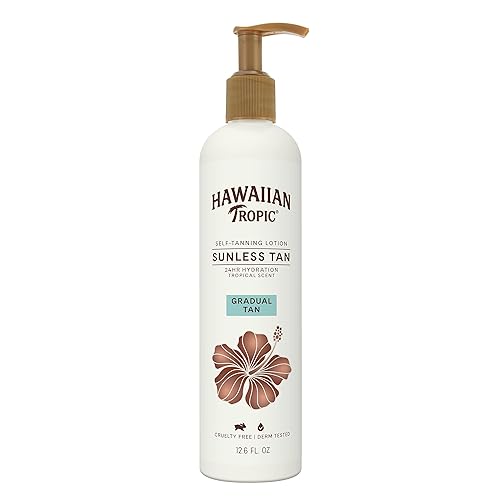 Hawaiian Tropic Aloha Glow Gradual Self Tanning Lotion, 12.6 fl oz | Sunless Tanning Lotion Self Tanner, 12.6 fl oz Beauty & Personal Care Hawaiian Tropic