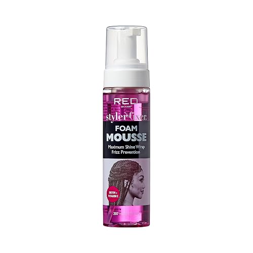 Red by Kiss Foaming Mousse, Maximum Shine Wrap Mousse, Reduce & Prevent Frizz, Define Curls, Set & Hold Styles, Nourishes Dry & Brittle Hair (Biotin + Beauty & Personal Care Red by Kiss