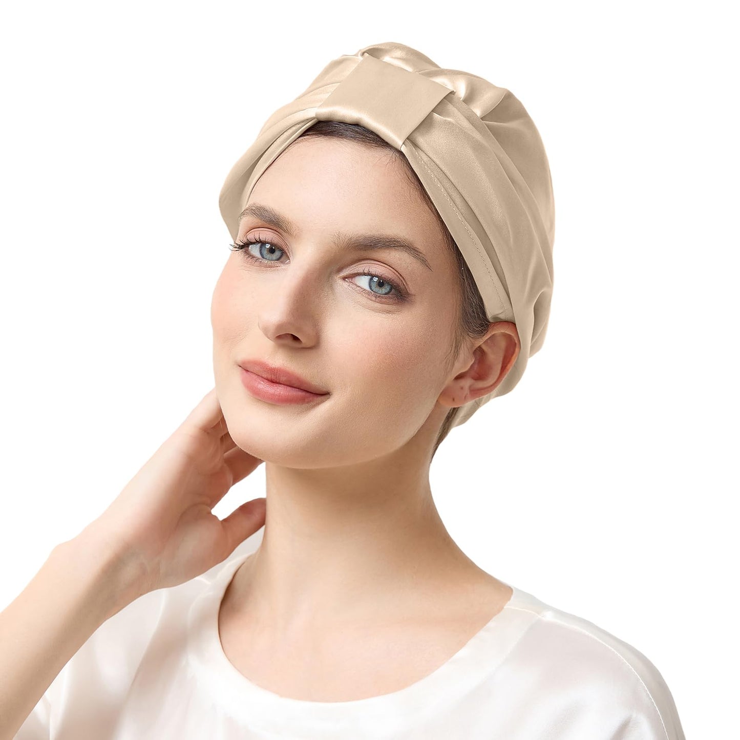 THXSILK 100% Mulberry Silk Bonnet for Sleeping Women Hair Wrap Hair Cap for Women Long Curly Hair Silk Sleep Bonnet with Square Buckle Design Beauty and Personal Care THXSILK