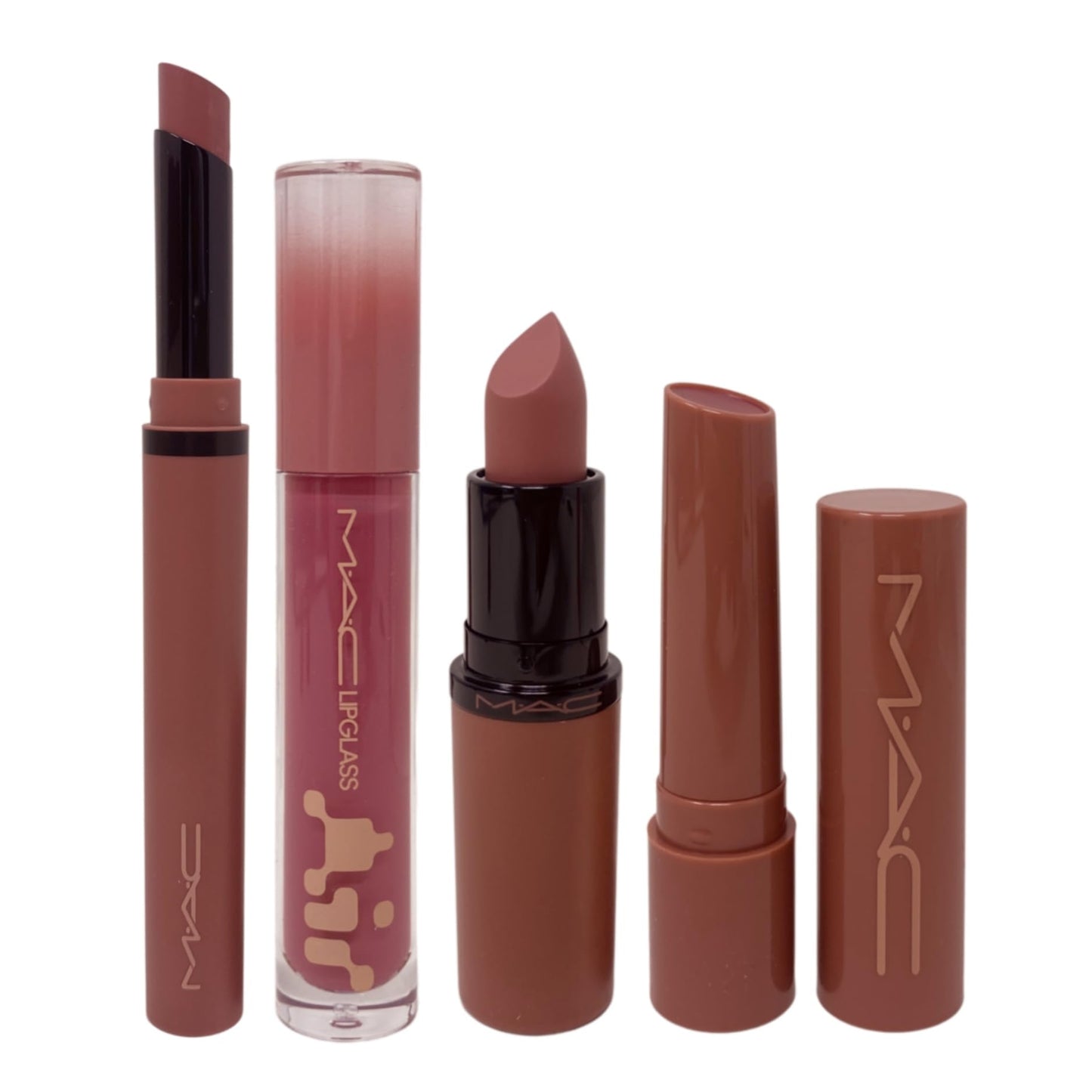 MAC M·A·C Cosmetics Holiday Exclusive Velvet Totally Teddy Lip 4-Piece Kit - Satin Lipstick, Plumping Gloss Stick, Slim Lipstick and Lip Gloss Beauty & Personal Care MAC