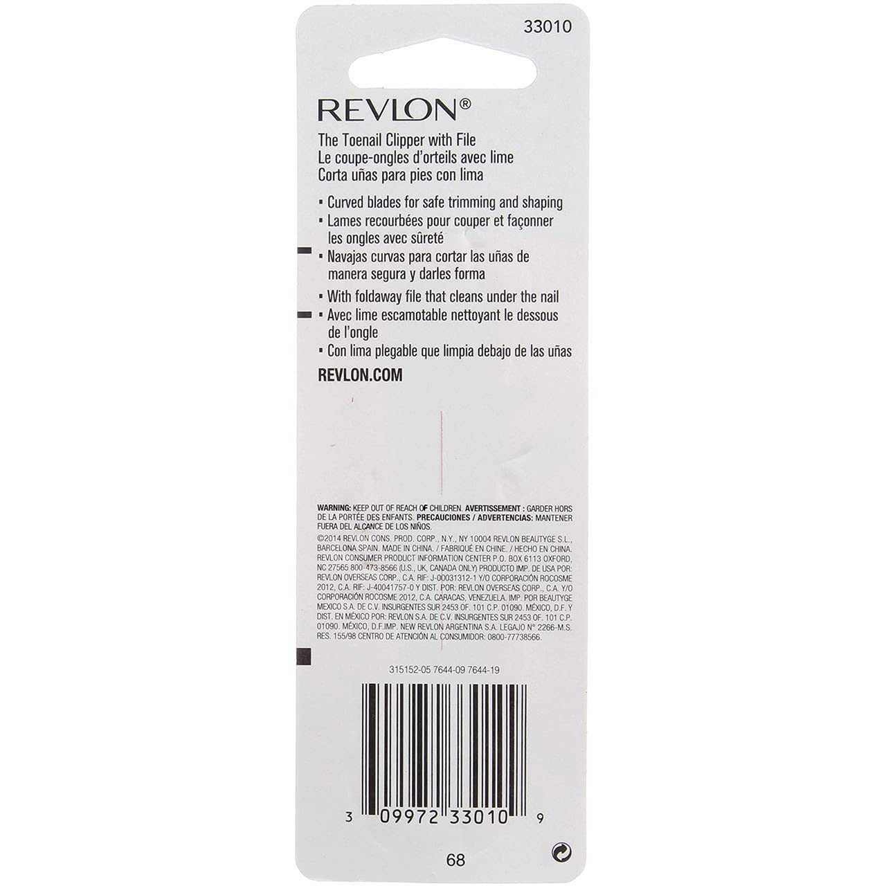 Revlon Toenail Clipper, 1 ea (Pack of 2) Beauty & Personal Care REVLON
