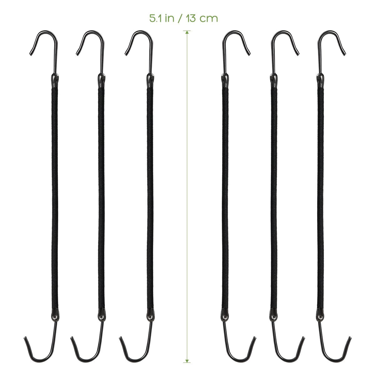 Frcolor Black Hair Hook Ponytail Holder with Hooks Hook Hair Tie Elastic Styling Rubber Bands, Pack of 20