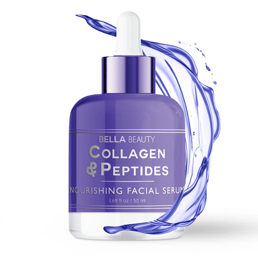 Bella Beauty Collagen & Peptides Nourishing Facial Serum - Stimulates Collagen, Reduces Fine Lines & Wrinkles, Deeply Hydrates - Dermatologist Tested Beauty & Personal Care Bella Beauty