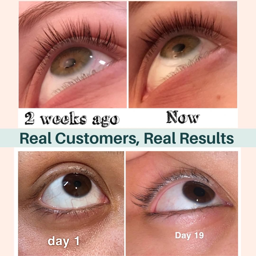 Lash Serum Mascara Tube DOUBLE PACK - Natural Eyelash Serum for Growth, Conditioning &Treatment - Eyelash Growth Serum with Organic Castor Oil - Brow Beauty & Personal Care Live Fraiche