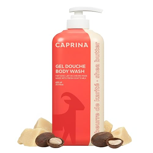 Caprina by Canus Goat Milk Body Wash, SHEA BUTTER, 625 ml (21.1 fl oz), Moisturizing Daily Cleanser, Rich Creamy Lather, Made in Canada Beauty & Personal Care Caprina