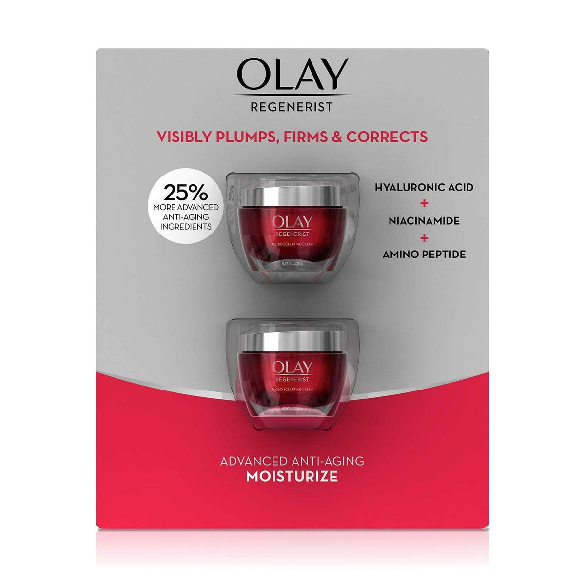 OLAY Regenerist Micro-Sculpting Cream Fragrance Free 1.70 oz (Pack of 2) Beauty & Personal Care Olay